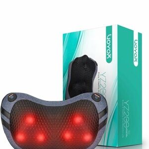VOYOR-HEALTH Shiatsu Neck & Back Massager Pillow - Gray with Red Heated Nodes